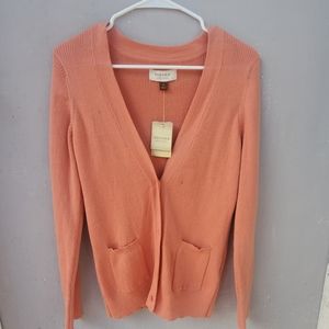 NWT Sonoma Coral/Peach Button Up Cardigan